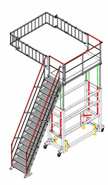 croquis escalier mobile sur bus