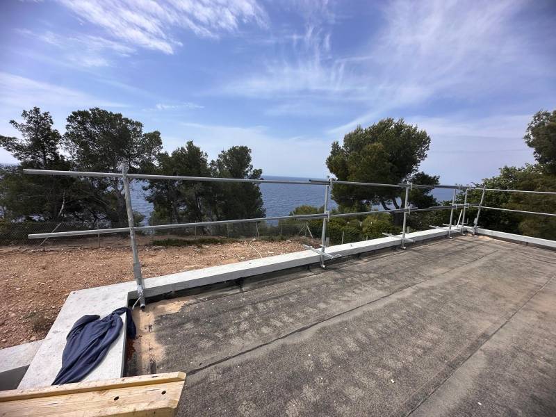 garde corps provisoire avec pose sur terrasse