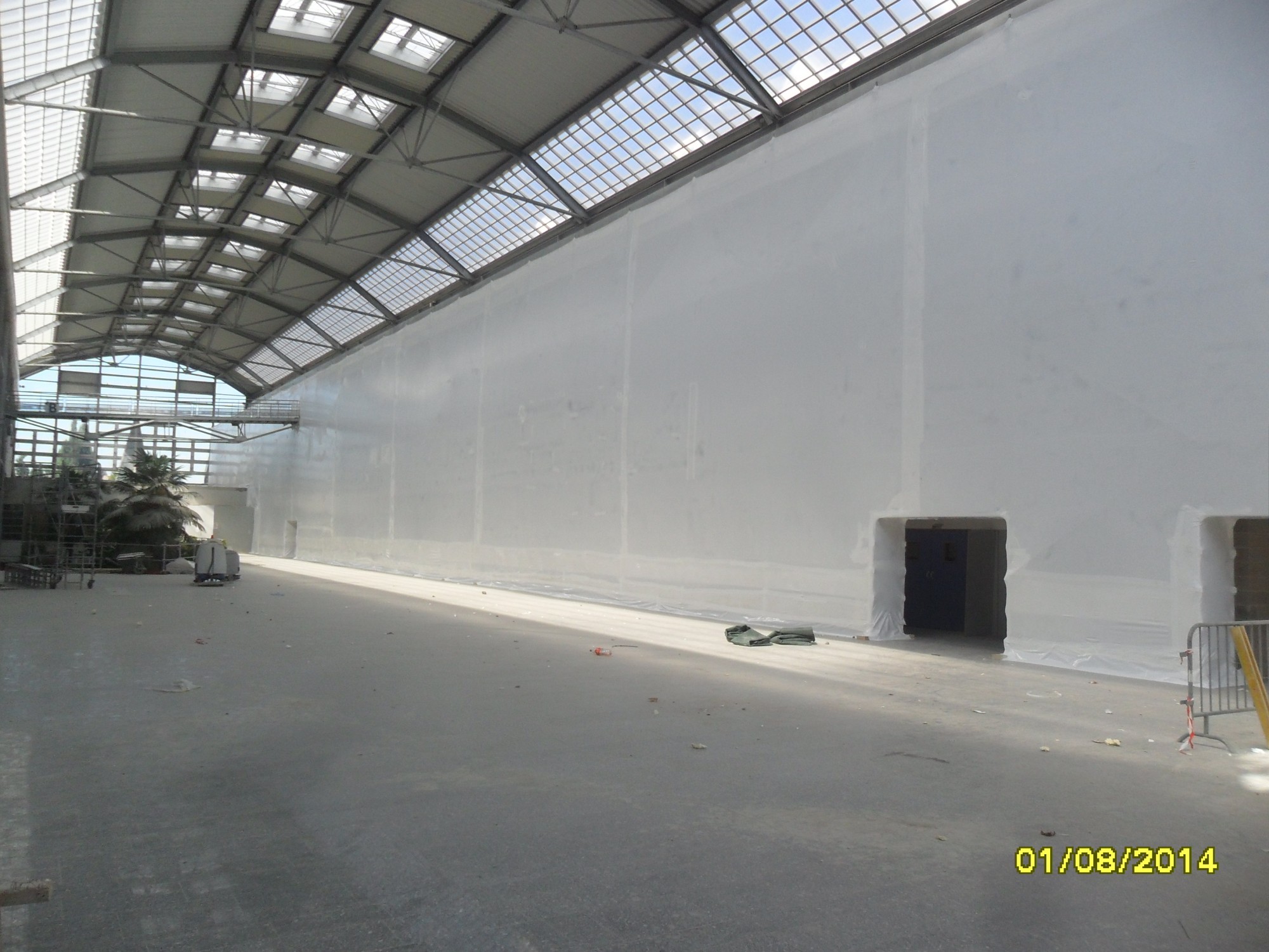 echafaudage avec bache thermo-retractée